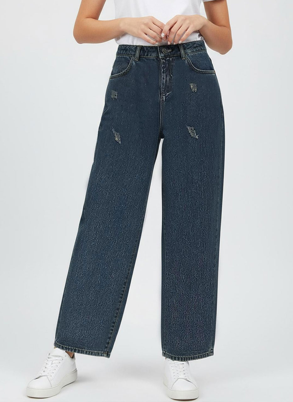 شلوار جین زاپ دار زنانه دیان مدل بگ